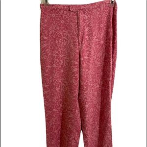 Tommy Bahama womens pants size 4 silk floral crop. Pink and white.